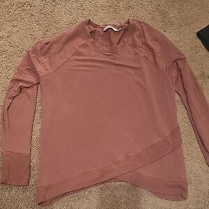 Athleta Pink Asymmetrical Long Sleeve Hoodie
